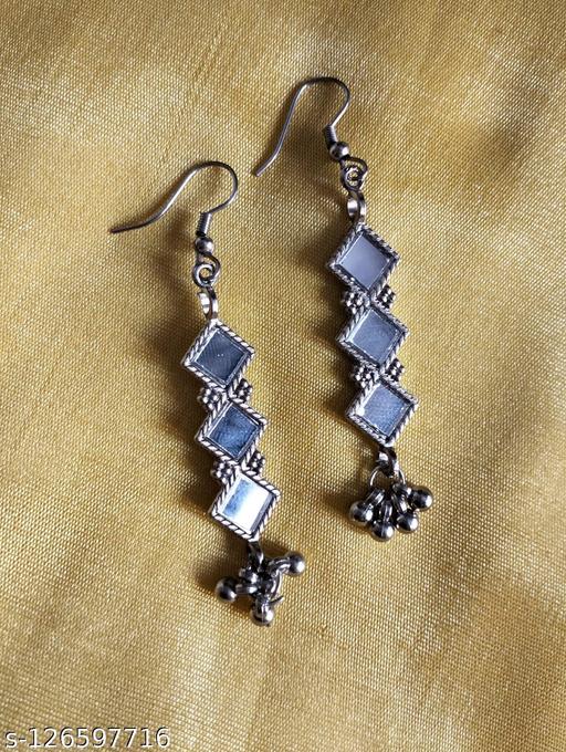 Silver-Toned-Handcrafted-Necklace/Set/Pendant/Ghungroo-set/-Ghungroo-Necklace-for-Girls&Women