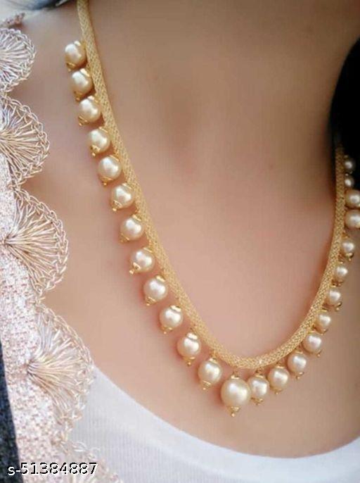 Gold-plated-fency-rosegold-colour-big-pearls-chain-with-same-pearls-earrings-for-womens-and-girls,bollywood-new-stylist-pearls-necklace,-maharastrian-girls-pearls-necklace,-pearls-necklace-,-new-arrivals-pearls-necklace....