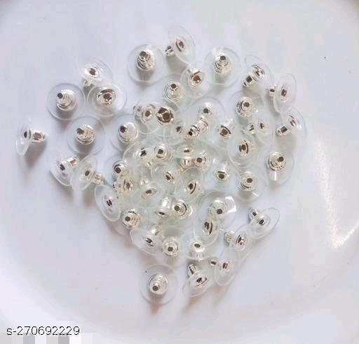 Fashion Trends Earing Back Button In Silver Colour Pack Of 100 (50 Pair)