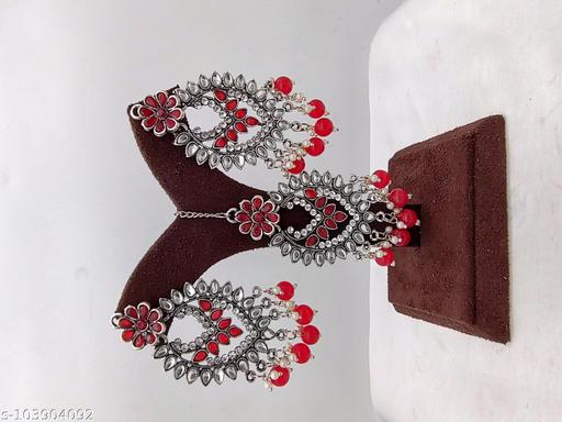 OXODISED-SILVER-EARRINGS-AND-MAANG-TIKKA-JEWELLERY-SET