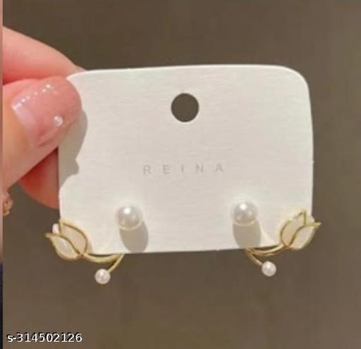 Unique trendy premium white rose korean earings and studs
