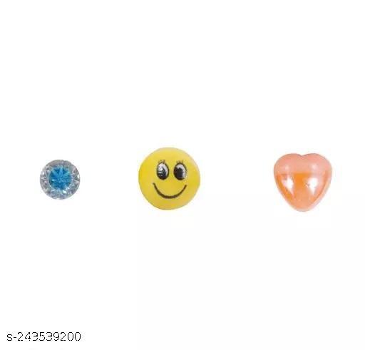 24 Paris Cartoon Design Stud Multi Colour Designed Stud Earring With Plastic Back for Girls
