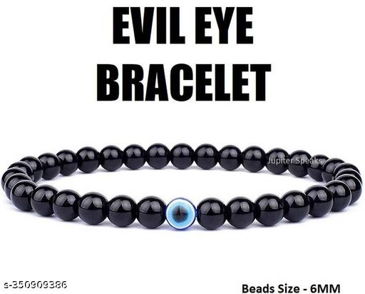 Protective Evil Eye Charm Crystal Black Bracelet 2 Pieces Combo