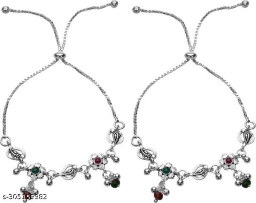 Combo of two pair Indian Traditional Silver Plated Payal Anklets For Woman and Girls Anklets