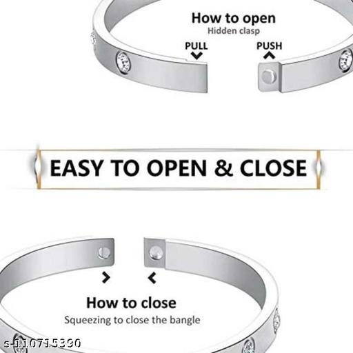 MYKI Lovely Diamond Studded Love Bracelet For Women & Girls MKBRAD246S