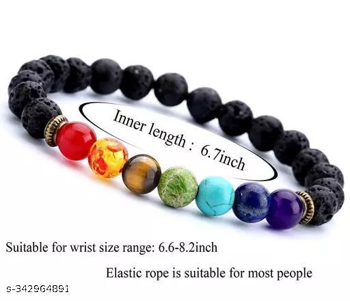 7 Chakra Natural Gem Stone Beads Hand Bracelet. Unique Birthday Gift for Men, Women, Boys & Girls.Unisex