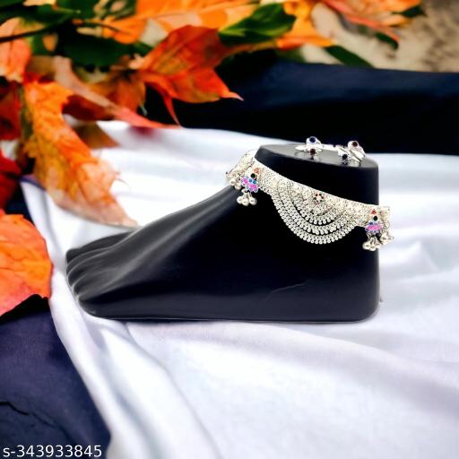 New Latest Heavy Anklet 10.2 Inch With Adjustable Midi Toe Ring (Pack of 2)