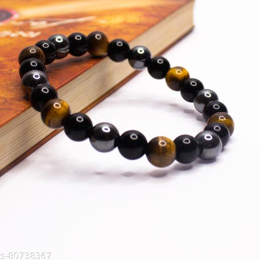 Your Spiritual Revolution Triple Protection Bracelet Natural Gemstones Tiger Eye Hematite Black Obsidian Reiki Healing Crystal Jewellery Unisex
