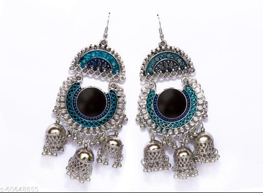 Fashion Factory Silver Plated Light Weight Long Jhumki Earrings for Women and Girls Alloy Drops & Danglers