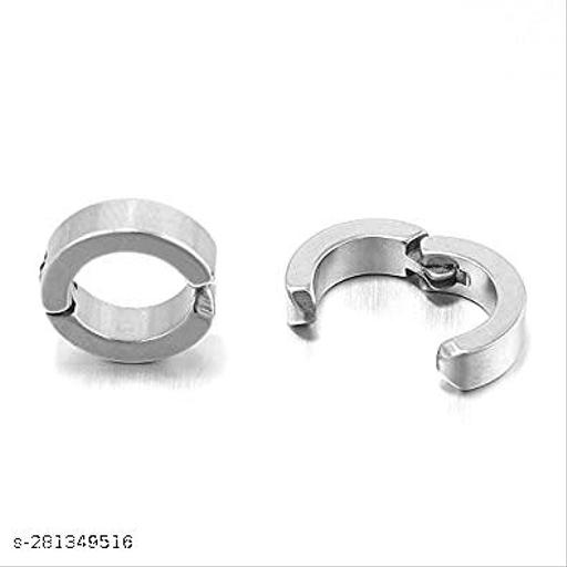 Round Shaped Press Screw Pierced And Non-Piercing Style Clip On Metal Barbell Earring Hoop Bali Stud For Men And Women