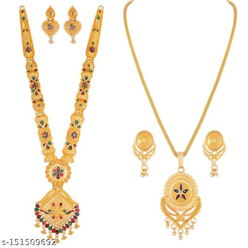 Jewellery-sets-Alloy-Copper-Jewel-sets-(Chai-Pandent)-Long-Aarti-Jewellery