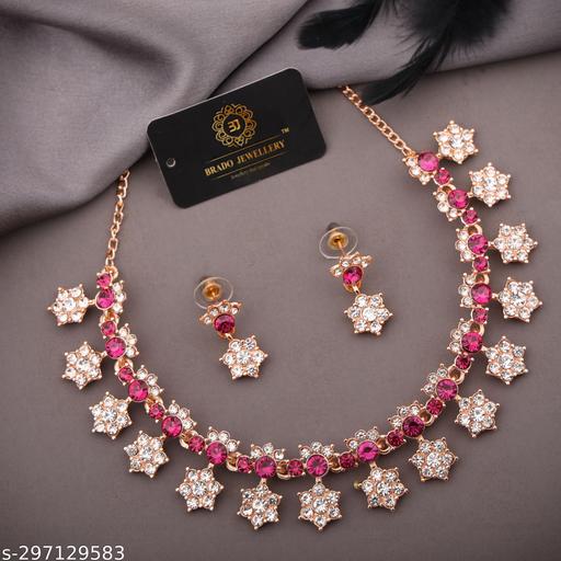 VHV-Rose-Gold-Plated-Choker-set-with-1-pair-of-Earring-for-Women-and-Girls(Necklace-with-1-Pair-of-Earring)