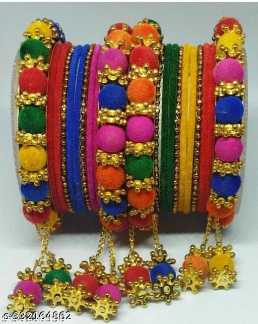 10 No Multy Velvet Bangle Set