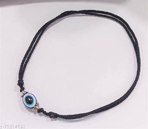 EVIL EYE - oxidised charms Black thread anklet for women