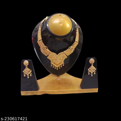 Beautiful-gold-plated-Necklace-with-earring-Jewellery-Set