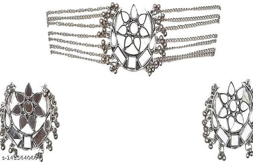 AnEk-goods-Oxidised-Silver-Jewel-Set-(Silver)