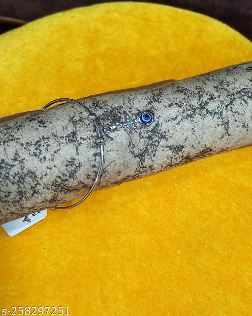 BANGLE STYLE EVIL HEART EYES BRACELET IN SILVER PLATING FOR GIRL'S & WOMEN'S.