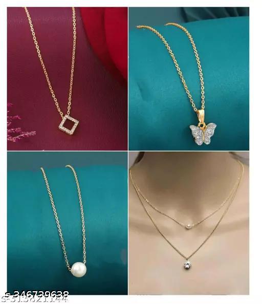 Anshra-Jewel-Gold-Platted-Necklace-Chain-Pendant-Jewellery-Combo-For-Women-And-Girls-in-Pack-of-4