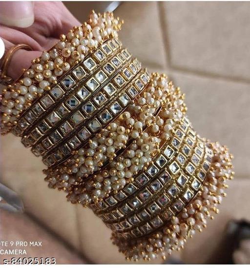 Trylo Bangle Set / Kundan Bangles / Pearl Bangles / Gajra / Wedding Bangles