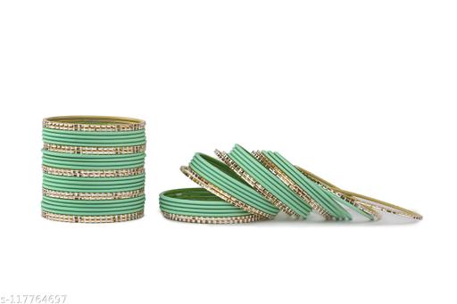 Zineka Adorable Non Precious Metal Shining Cutting Chain bangle Set for Women/Girl (Pack of 52)