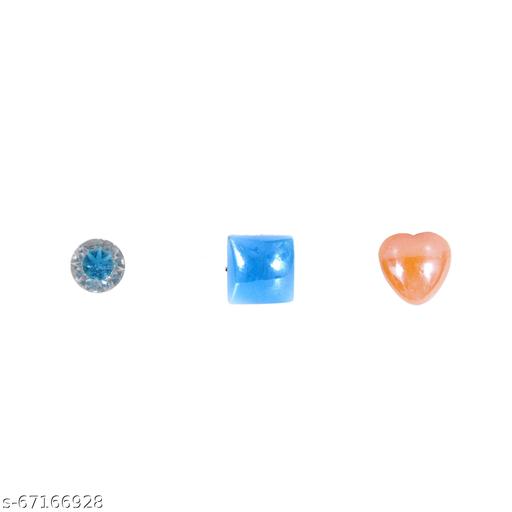 Shivarth Multicolor small Crystal & Heart Shape & Multi Color Square Crystal Stud Earrings With Plastic Back for Girls and Women (Combo of 24 Pairs)