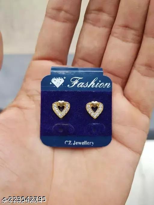 Fancy earrings and studs with AD Rose gold plated