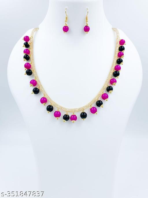 Gold-Plated-pearl-diamond-necklace