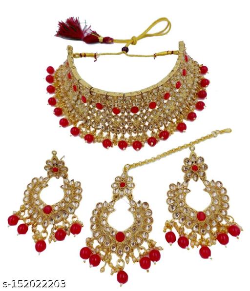 Jewellery-Set-Red-Colour-Gold-Plated-For-Girls-And-Women