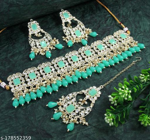 Diva-Fashionable-Firozi-Blue-Stone-Kundan-Choker-Necklace-Jewellery-Set