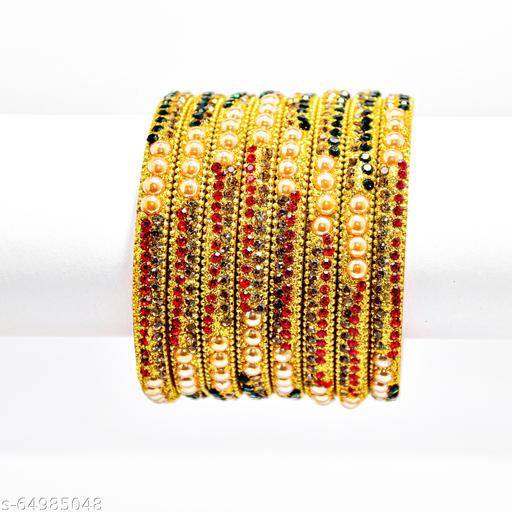 Shez New Bridal Collection Lac Bangle/Kada Set, Multicolor, For Festive & Daily Uses, Pack Of 8