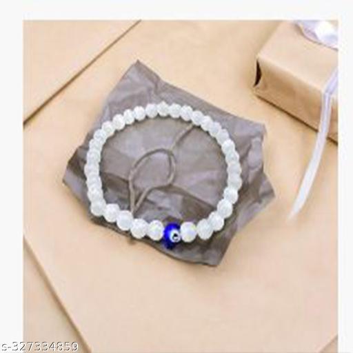 NAVMAV Evil Eye Hematite Bead Bracelets Crystal Stone 8MM Round Handmade Bead Bracelets for Unisex/Adult Fashion Jewellery Bracelets for Women & Girls Pack of 2