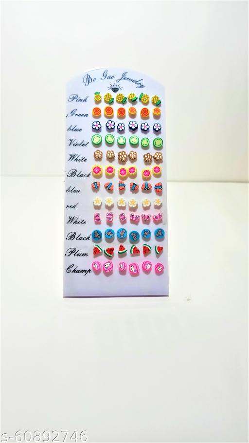 HAWK DREAM Fruits Earrings for Women Combo of 36 Studs Tops Earring for Women and Girls (Multi-color)(36 PIC)