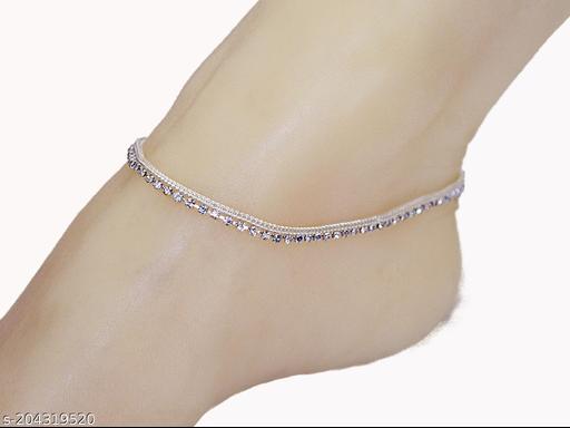 Pair of CZ Anklets 10 Inch Long