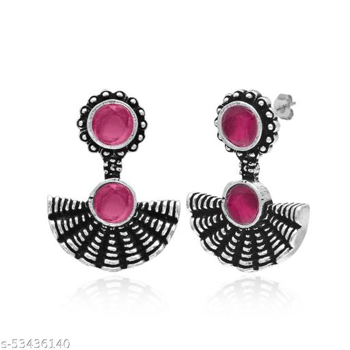 BRASS-OXIDE-PLATED-EARRINNG-IN-REAL-MONALISHA-STONES-FOR-WOMAN-AND-GIRLS