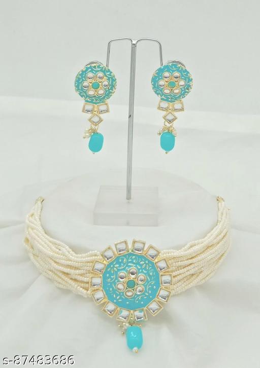 Crystal-Petal-Firozi-Choker-Set
