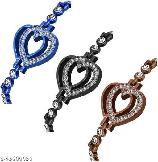 Sterling Silver Rhodium Jewel Set of 3