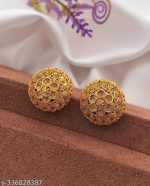 Glamour Gold Tops Earrings Studs for Females