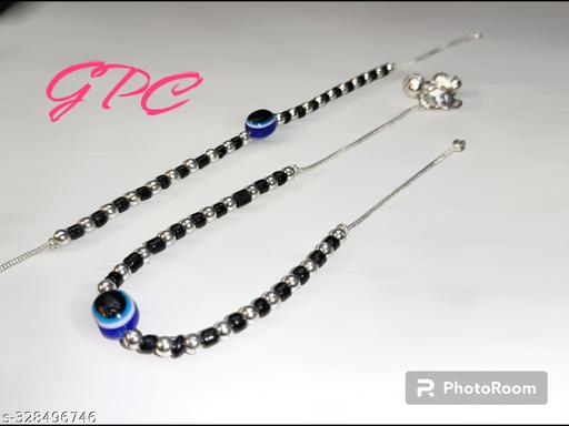 evil eye silver plated payal (anklets)