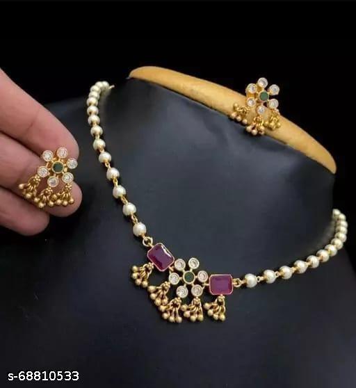 PERAL-CZ-STONE-NECKLACE-WITH-EARRING-WOMAN-JEWELLY-SET
