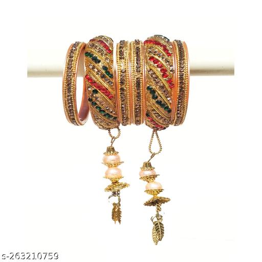 ATTRACTIVE/NEW DESIGNED STYLISH RAJWADI BRIDAL KUNDAN KADA SET FOR WOMEN (MadeInIndia)