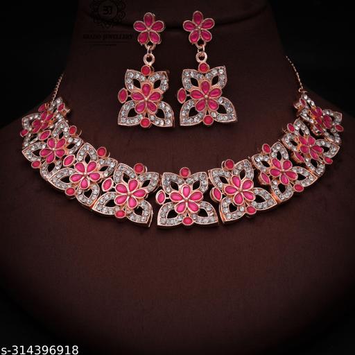 KEQE-Rose-Gold-Traditional-Fashion-Jewellery-Set-for-Women-&-Girls.