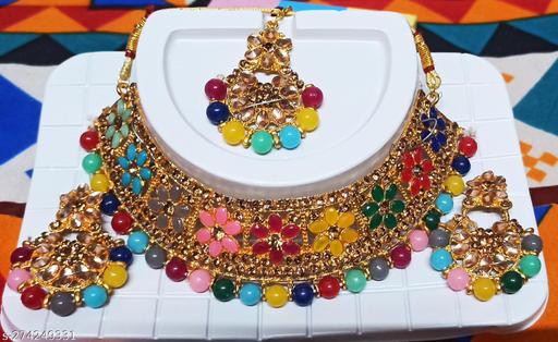 Aritficals-lacklace-set-,-choker-earring-set-,-artificals-mauticolour-choker-set.-Party-wear-multi-set