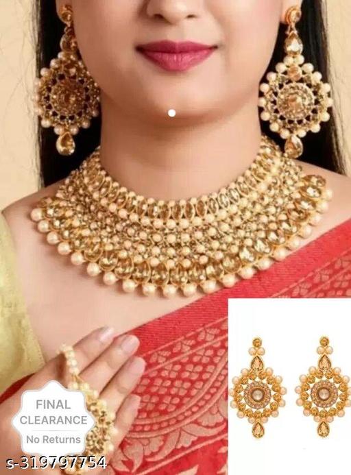 Anamika-Jewellery-Patwa-Har-sat-Necklace-Set-&-Earring-Choker-Necklace-set-with-Maang-Tikka