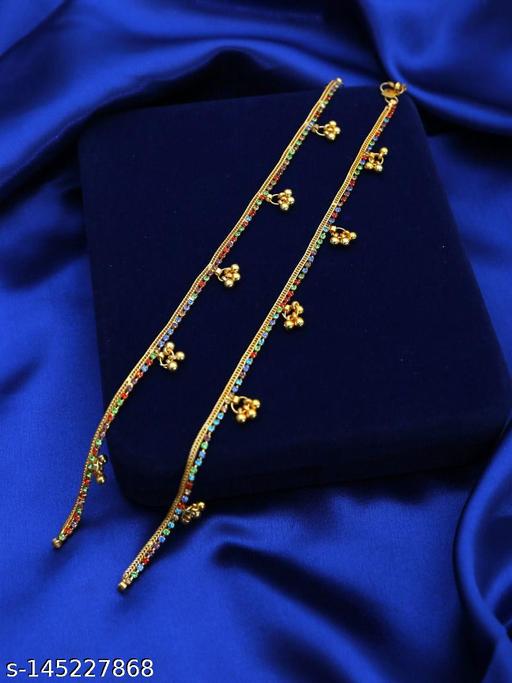 HK FANCY GOLD ANKLET SET FOR WOMEN AND GIRLS