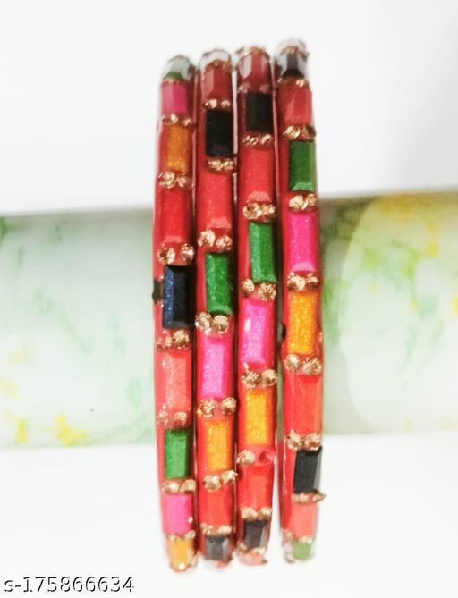 Alankar Metal Multicolour Kada (Set of 4))