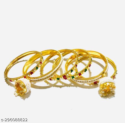 ZONA Traditional gold plated Latkan Bangles Set