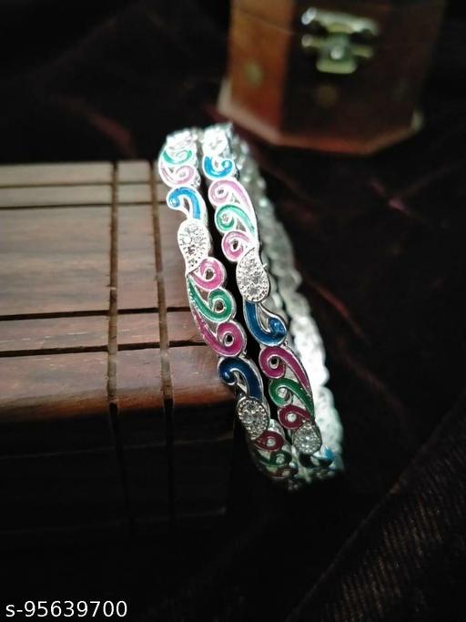 Silver Plated Twinkling Bangles for Women