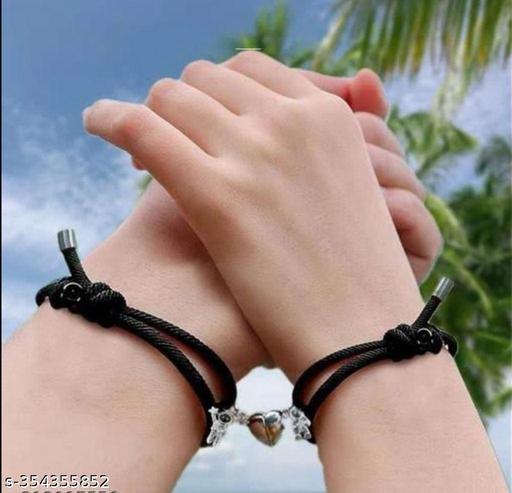 Astronaut Magnetic Thread Adjustable Magnetic Relationship Spaceman Astronaut Matching Broken Heart Shape Romantic Love Couples Promise Friendship 2 In 1 Duo Wrist Band Cuff Dori Rope Bracelet