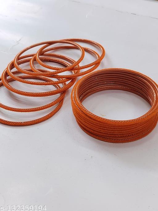 Orange Velvet Bangles (Pack of 24)