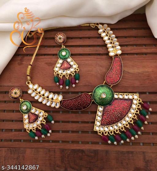 Premium-meenakari-kundan-crystal-beads-hasli-chokar-necklace-set-whit-earring-jewellery-set